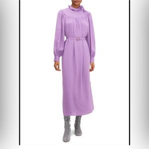 NWOT Kate Spade maxi dress size 00. Purple with polka dots.